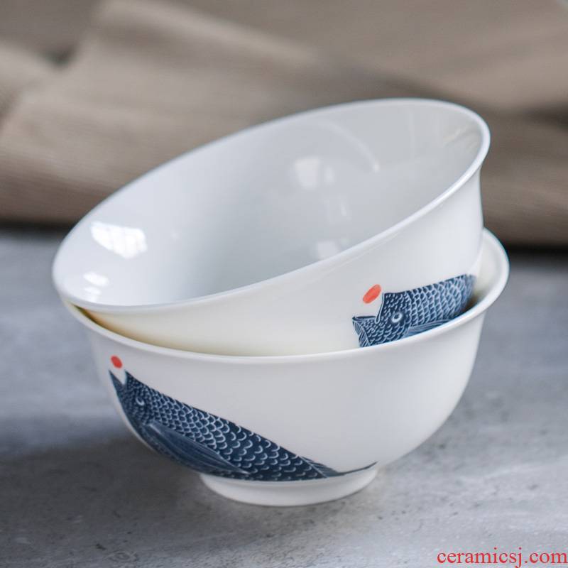 Soup bowl eat household ceramics Korean combination of fruit salad bowl large individuality creative steamed egg bowl dishes in the kitchen