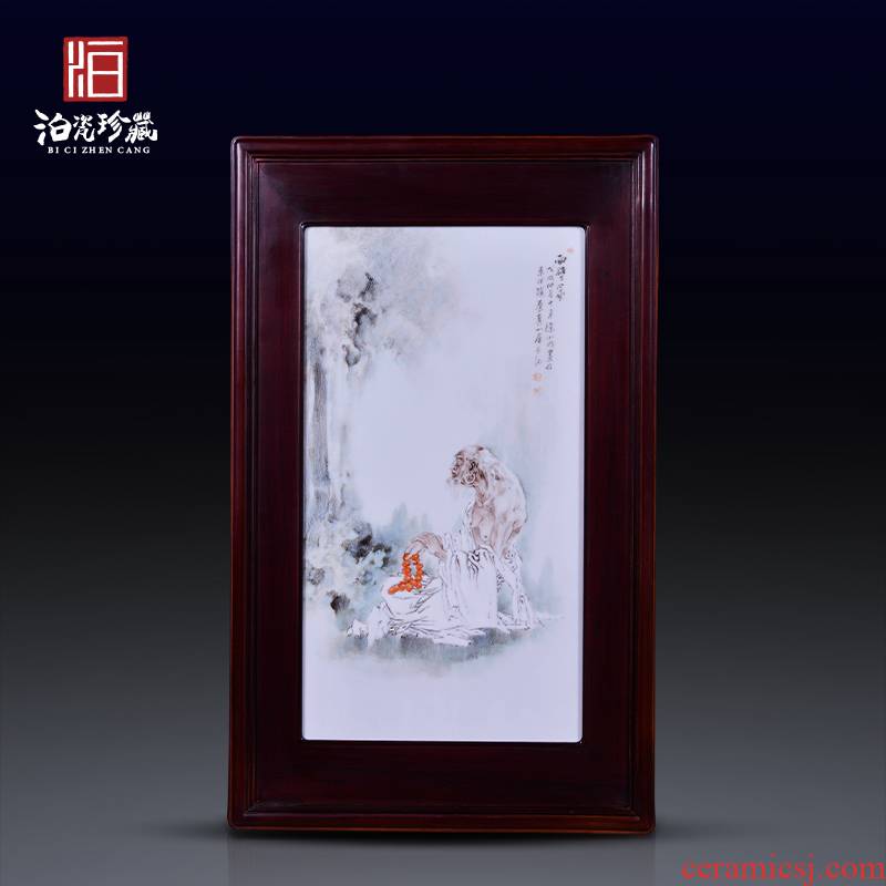 Jingdezhen ceramic famille rose decoration hand - drawn characters background wall painting the sitting room is the study of new Chinese style dining - room wall paintings