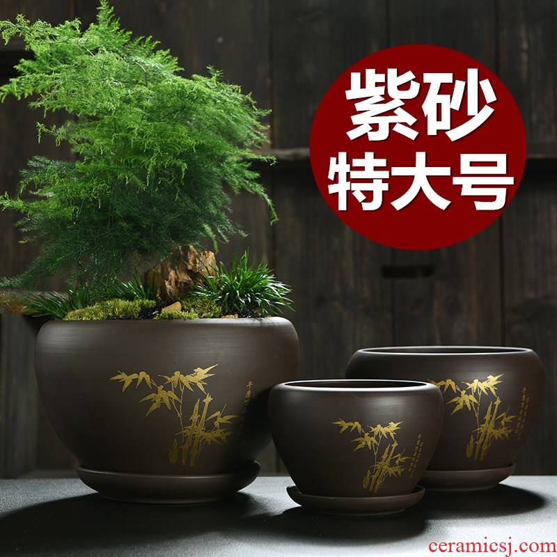 Heavy flowerpot ceramic large tray with special offer a clearance violet arenaceous bracketplant creative household more than other meat big flower pot