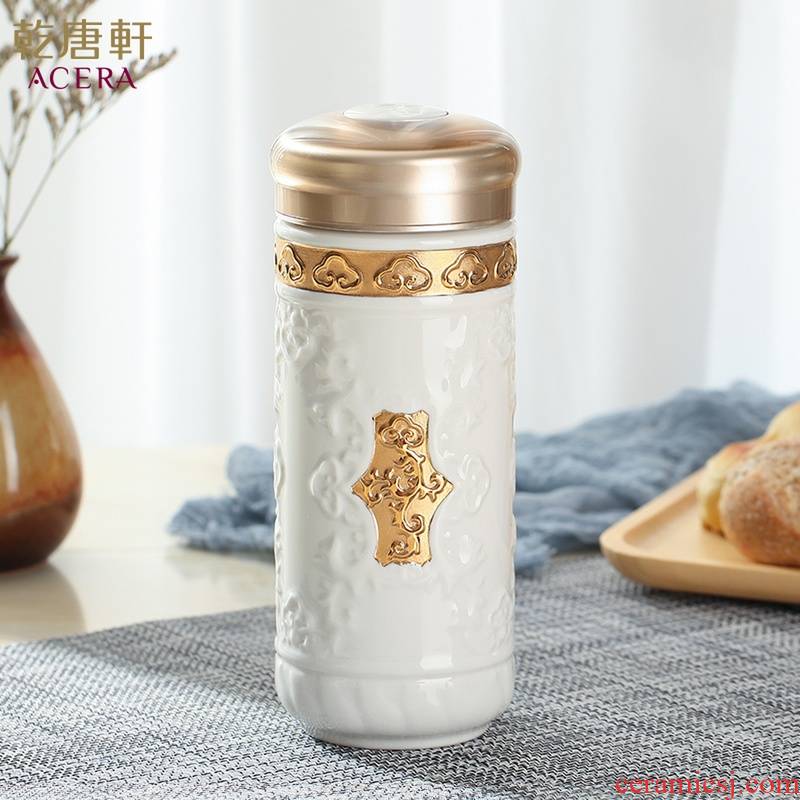 Do Tang Xuan porcelain cup the best Snow White gold double deck glass cup cup cup with creative gifts
