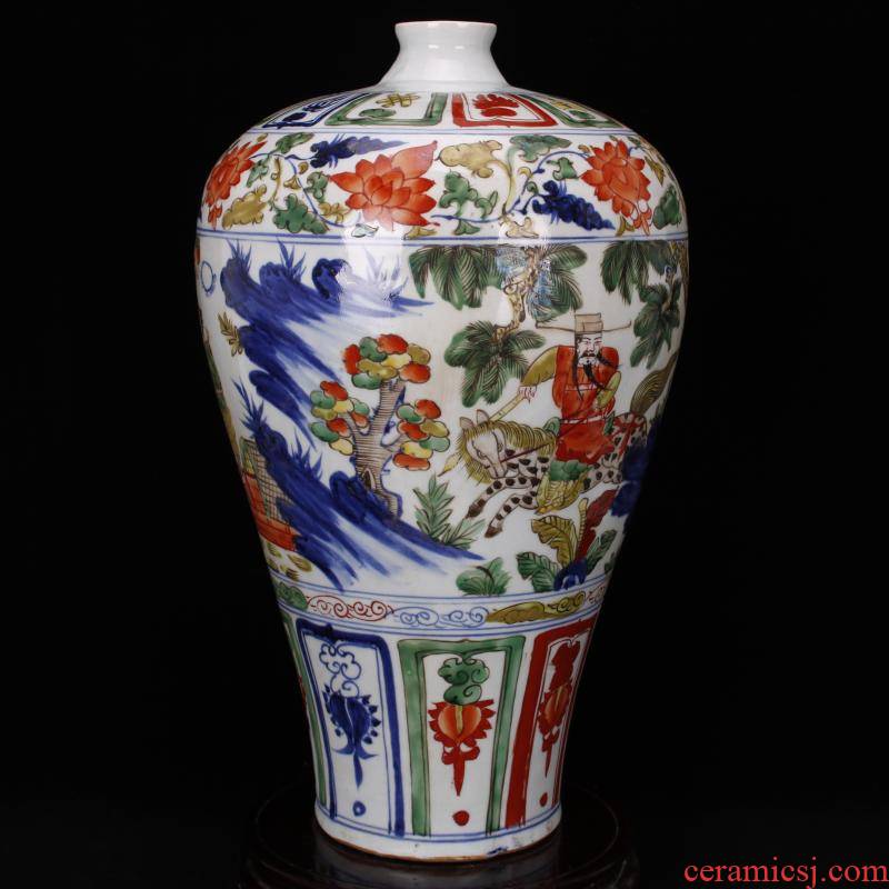 Jingdezhen RMB imitation antique curios colorful up chasing Han Xinwen mei bottles of vintage ceramic decoration old collections