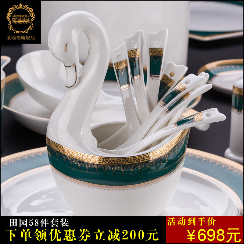 High quality jingdezhen porcelain tableware suite 58 skull dishes household gifts special dishes American style