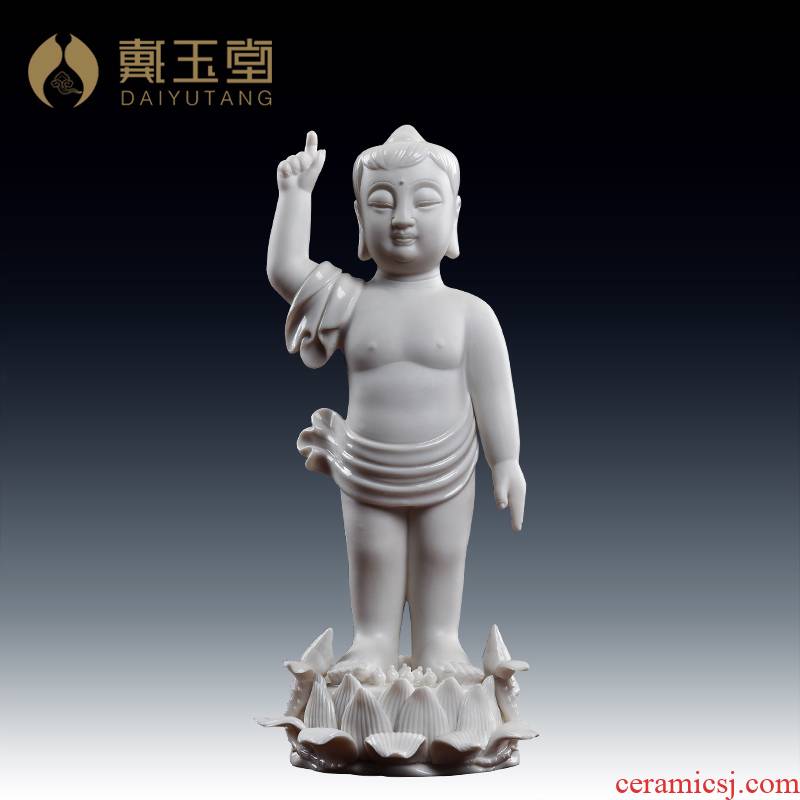 Yutang dai dehua white porcelain ceramic Buddha its handicraft furnishing articles prince the prince/bath Buddha D27-116