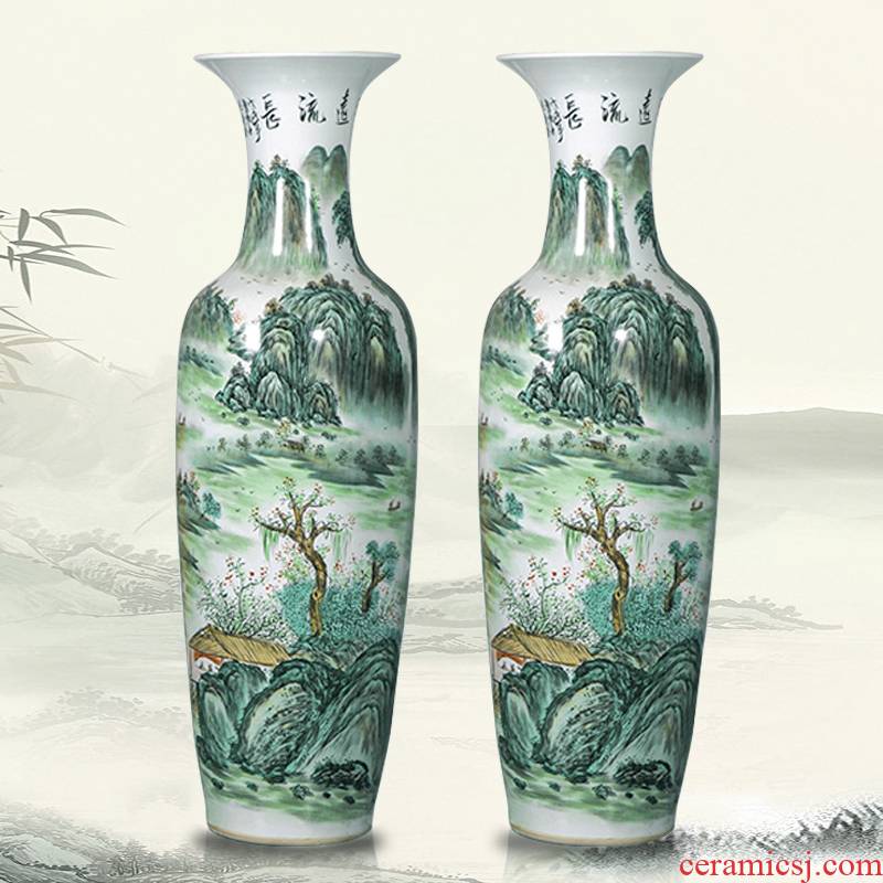 Jingdezhen porcelain has a long history in the hand of large vases, Chinese style living room beside the hotel decoration TV ark, furnishing articles