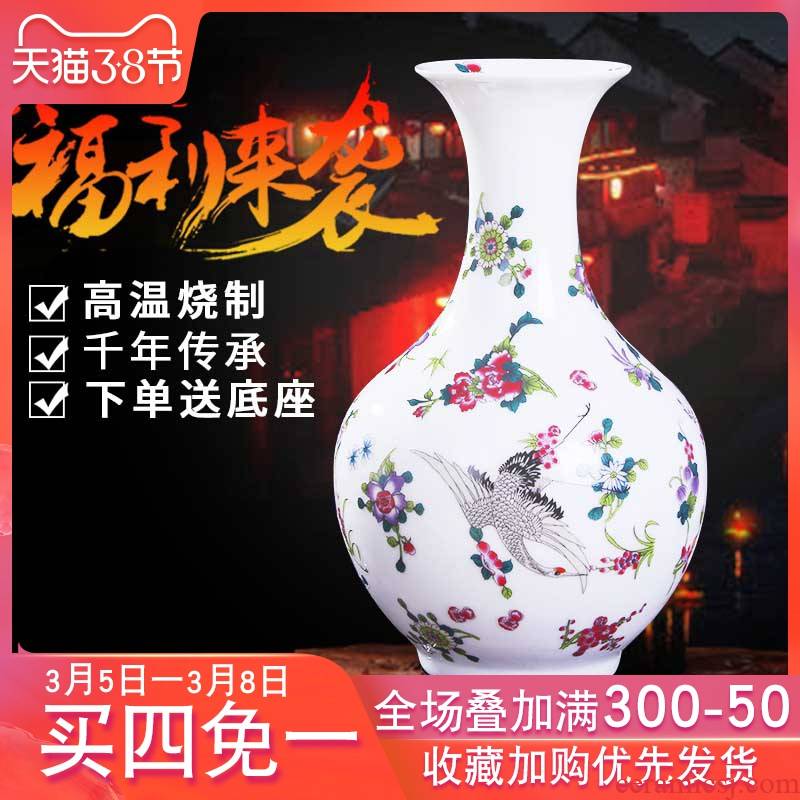 Jingdezhen ceramic vase ins furnishing articles sitting room art modern wine decorations study creative floret bottle arranging flowers