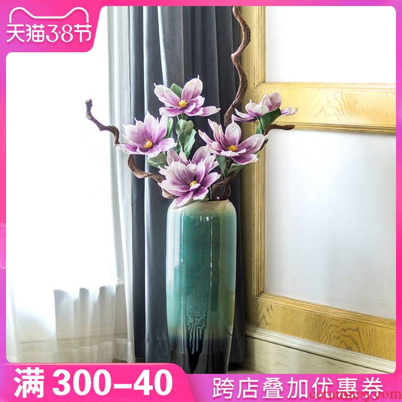 New Chinese style porch ground vase furnishing articles large household ceramics flower arrangement sitting room decoration on both sides of Europe type TV ark