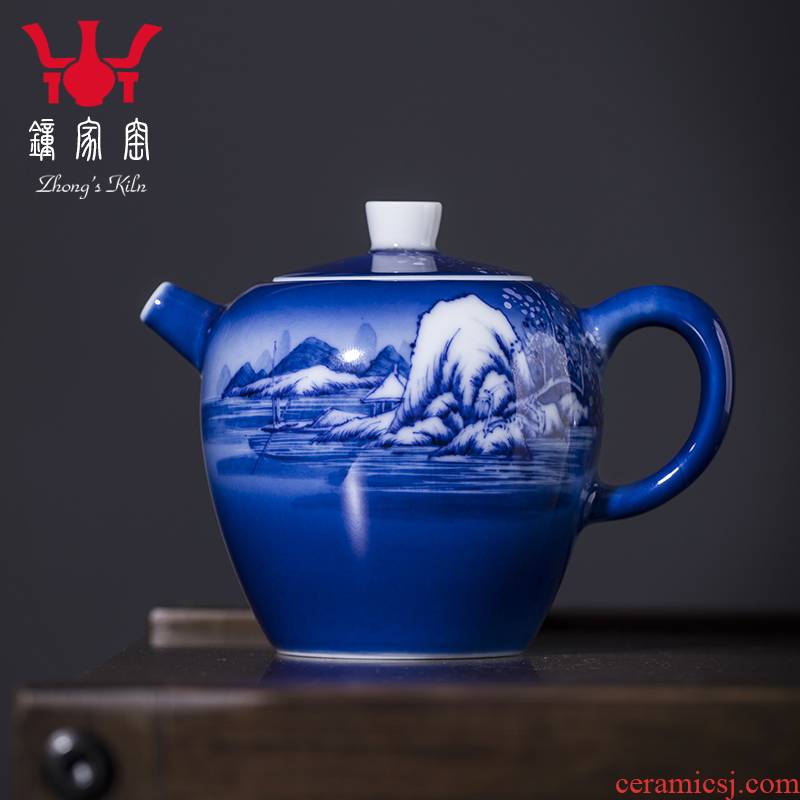 Clock home up with jingdezhen ceramic teapot manual hand - made porcelain kung fu tea set single pot wheel pot teapot