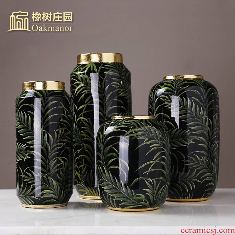 New classical up phnom penh pottery vase furnishing articles American sitting room leaves office desktop dried flower arranging flowers adornment flowers