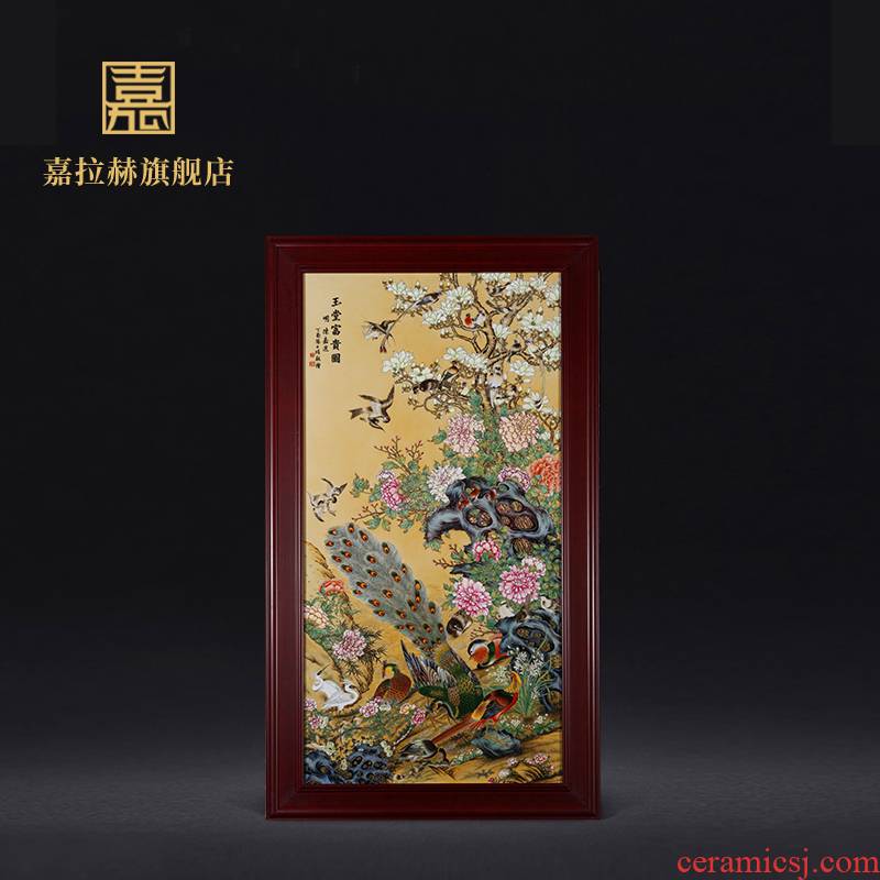Jia lage jingdezhen ceramic hand - made famille rose porcelain plate painting CV and riches and honour, the sitting room porch decoration paintings hang a picture