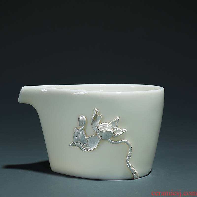 The world fair realization wingceltis jade porcelain cup coppering. As silver white porcelain ceramic large portion and cup of tea is more tea sea