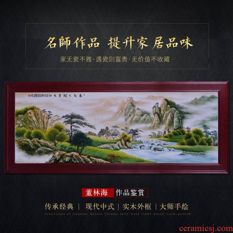 Jingdezhen ceramic masters hand draw landscape painting Chinese sitting room adornment mural painting porch hotel furnishing articles