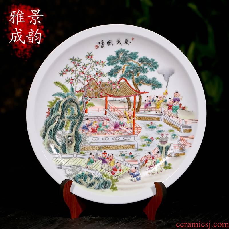 Jingdezhen ceramics hand - made porcelain decorations hanging dish furnishing articles household act the role ofing is tasted, the sitting room decorate plate restoring ancient ways