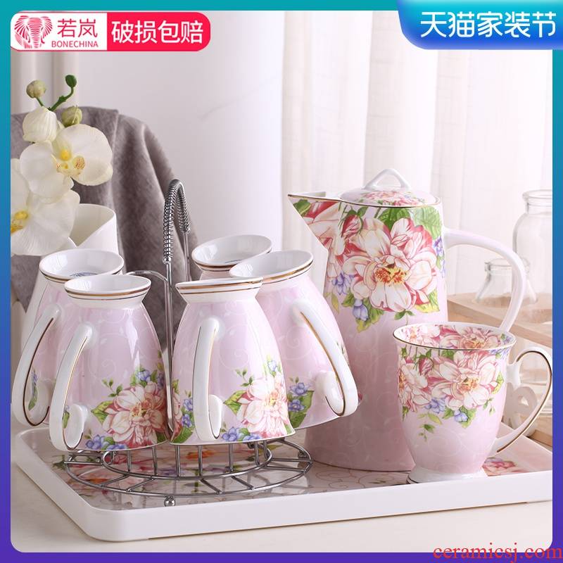 Ipads China continental tea suit household cool water kettle with ceramic cup with a living room with cups wedding gift box