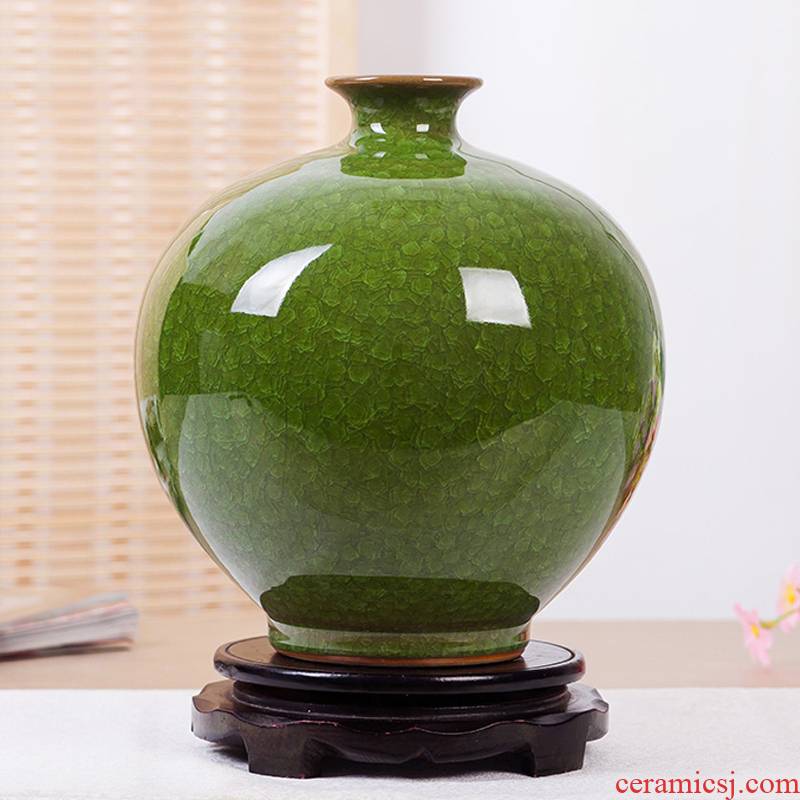 Archaize of jingdezhen ceramics up borneol crackle vases, modern household act the role ofing is tasted handicraft furnishing articles in the living room