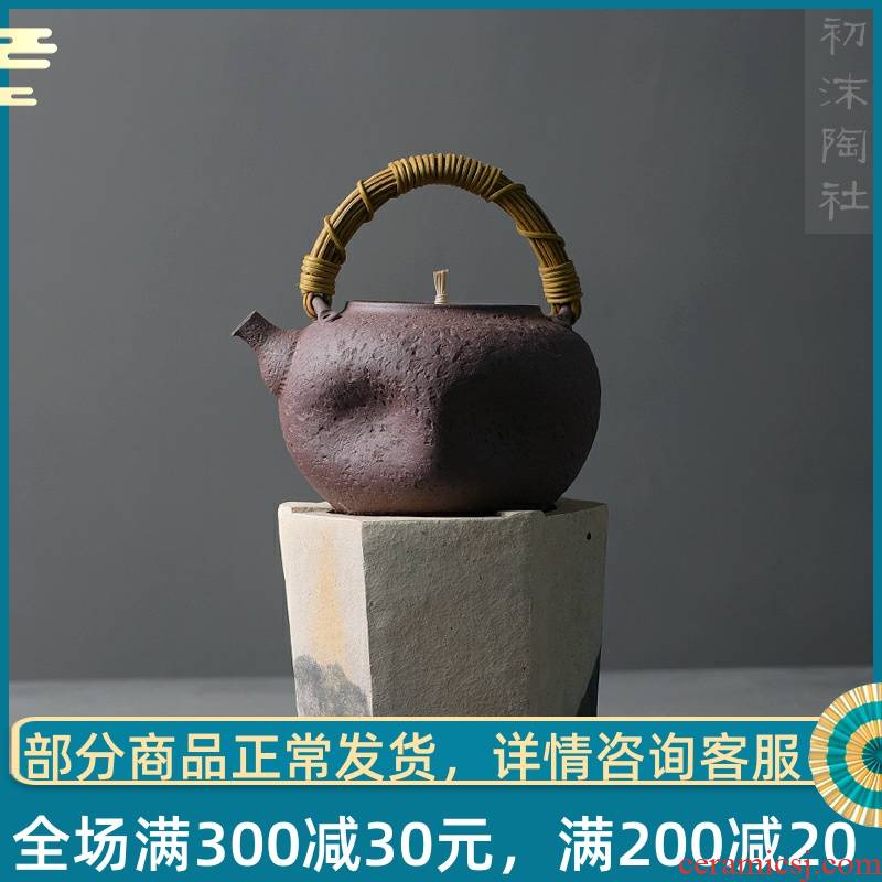 Poly real scene are it zhu mud coarse pottery charcoal stove temperature boiling pot of tea tea warm tea boiled tea cozy group by hand
