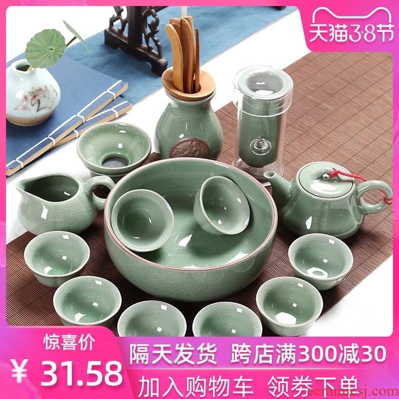 Leopard brother knows your up up kung fu tea set of household ceramic tea cup teapot tea that small sets of contracted and I