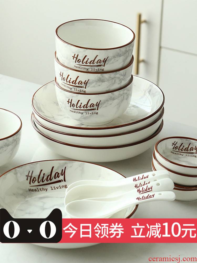 Gift - giving up phnom penh tableware ceramics dishes plate size suit bowls contracted household ipads porcelain bowl spoon