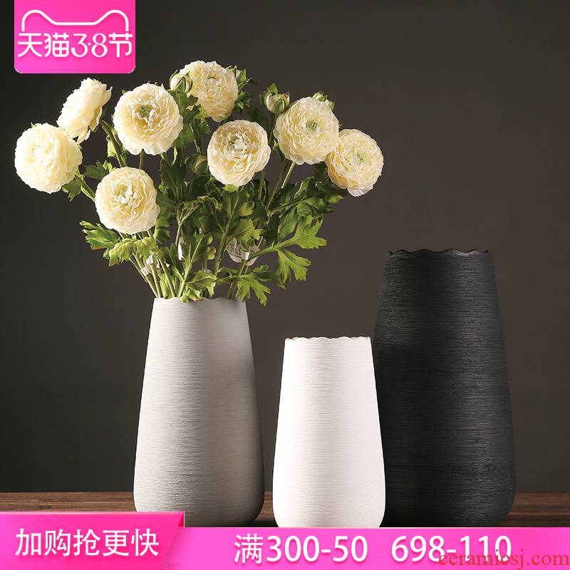 The modern flower vase furnishing articles sitting room flower arranging dried flower vase creative hydroponic ceramic European vase