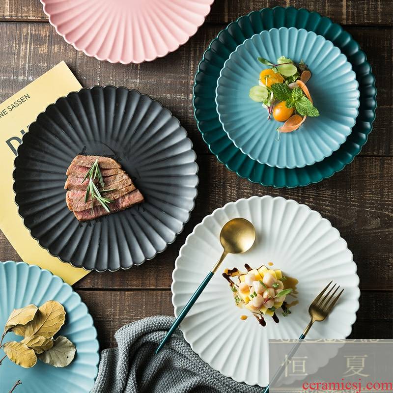Matte enrolled by plate of the Nordic good - & plate web celebrity style individuality creative household food disc ceramic plates cake plate