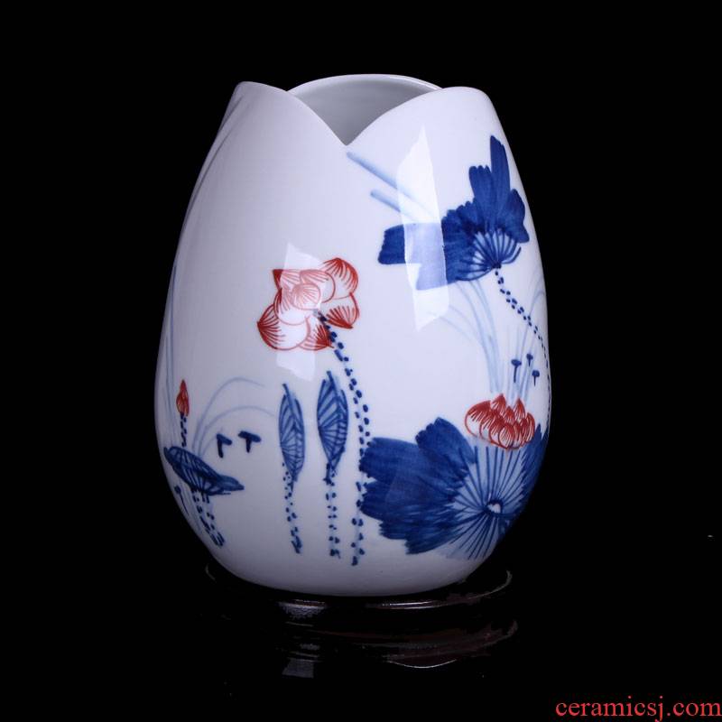 Hydroponic floret bottle of jingdezhen ceramic vase hand - made of new wine small retro flower arranging the sitting room is contracted furnishing articles