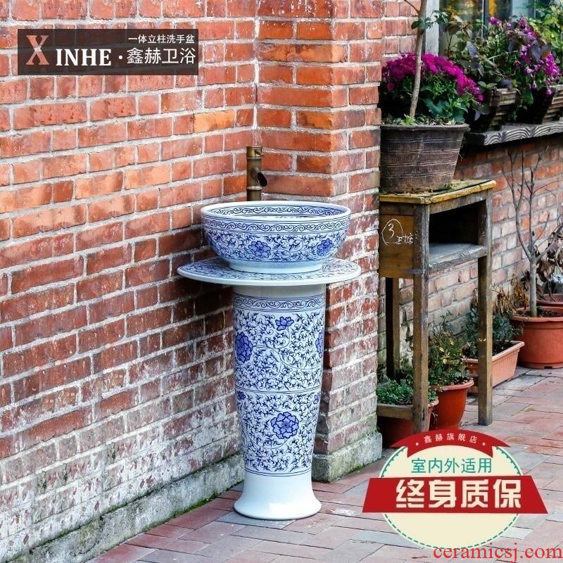 Pillar lavabo ceramics the pool that wash a face basin hand - made porcelain art individuality is suing balcony column toilet basin