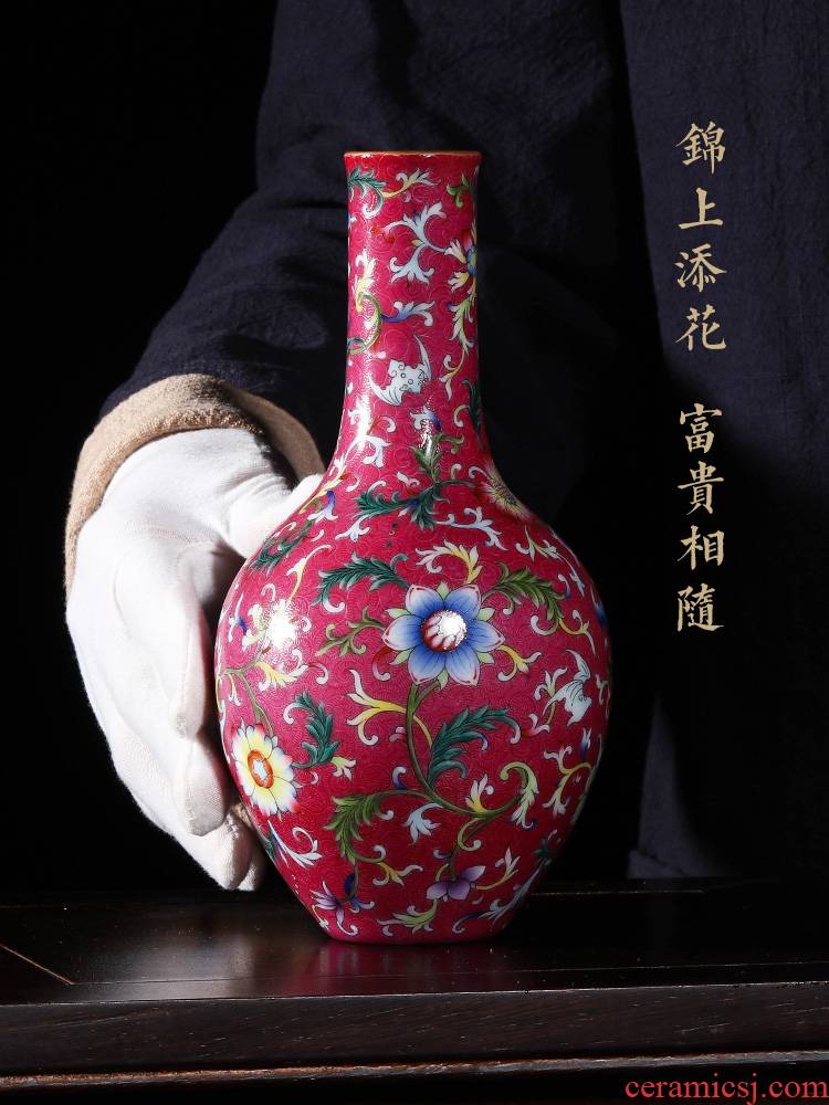 Jia lage jingdezhen ceramic vase that occupy the home interior furnishing articles YangShiQi system the see colour red to the icing on the cake gall bladder