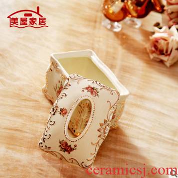Nordic home sitting room tea table creative multi - function receive a case of paper towel box remote control box ceramic gifts