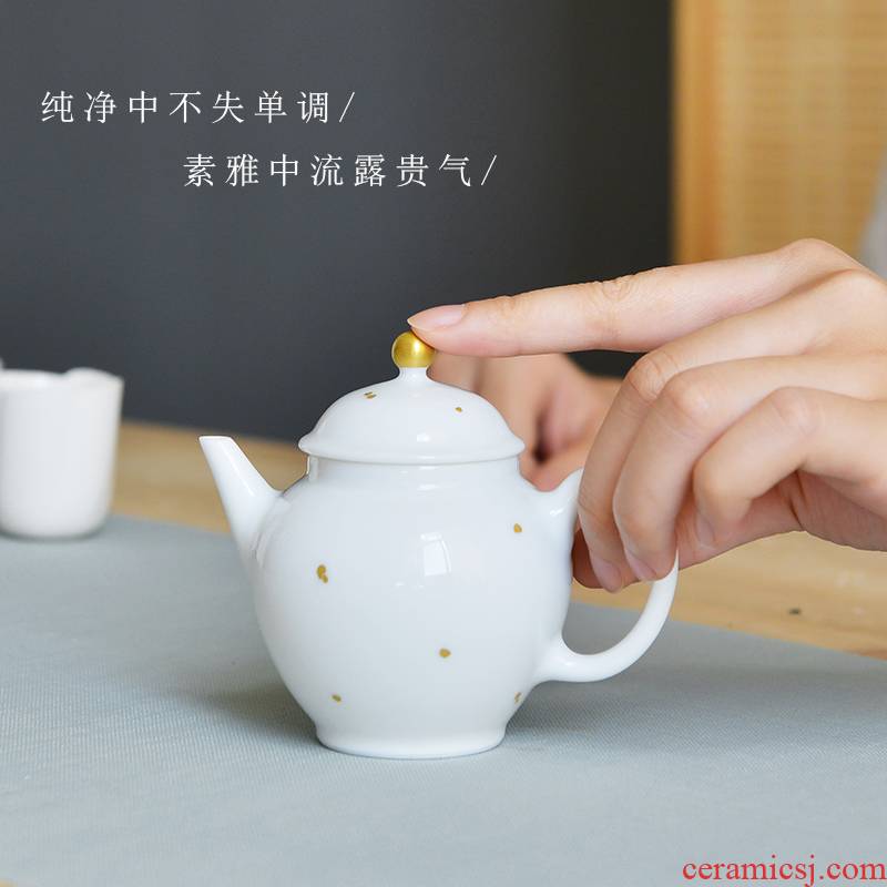 JingLan jingdezhen ceramic teapot kung fu tea set home tea teapot little teapot tea pot set
