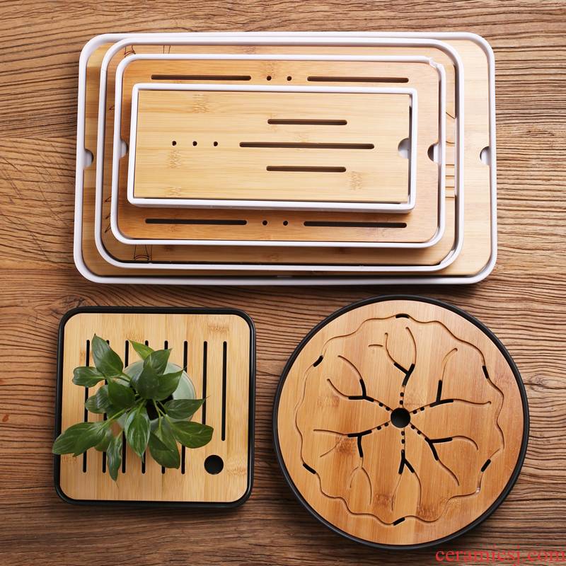 Ceramic Japanese kung fu tea family tea tray was mini size bamboo tea tray melamine contracted dry sea mercifully