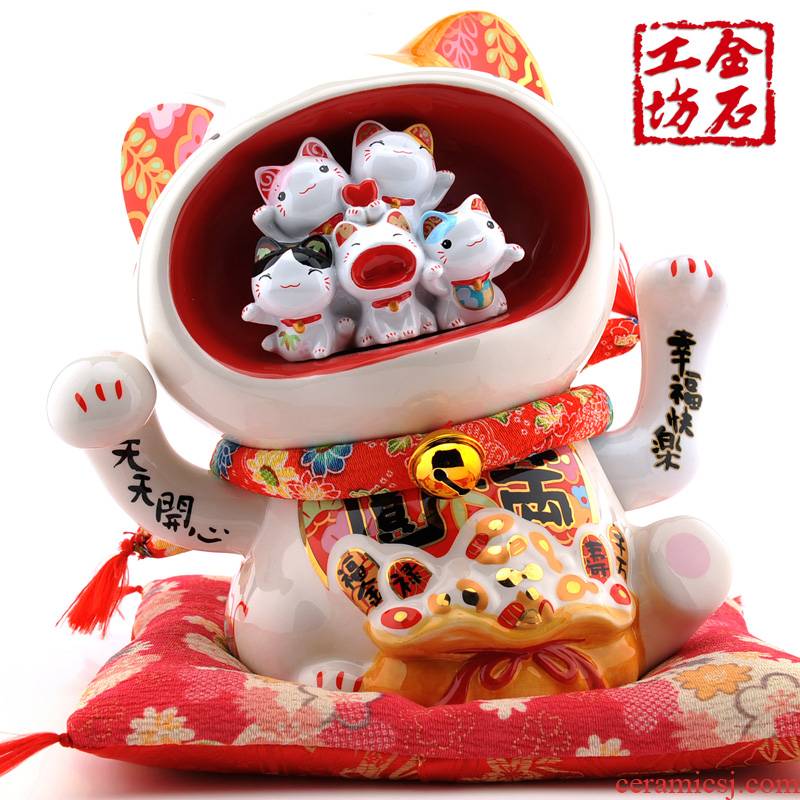 Stone workshop working quality goods day happy waved his hand in a large plutus cat ceramic gifts that occupy the home furnishing articles