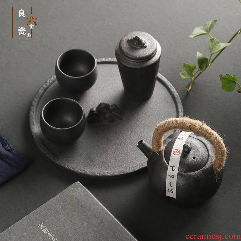 Japanese dry landscape and tea table contracted household kung fu tea set zen ceramic dry terms plate