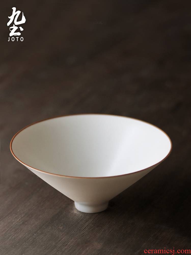About Nine earth all hand big hat to jingdezhen eggshell porcelain tea cups kung fu tea set sample tea cup masters cup
