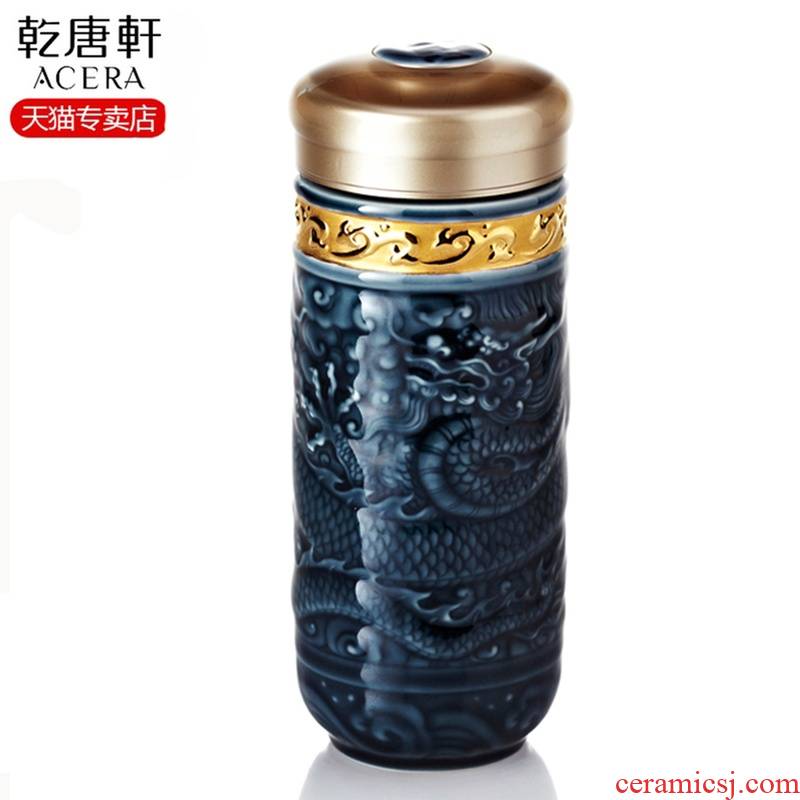 Do Tang Xuan porcelain cup big John lone totem sapphire blue and gold cup with circular cup cup spot