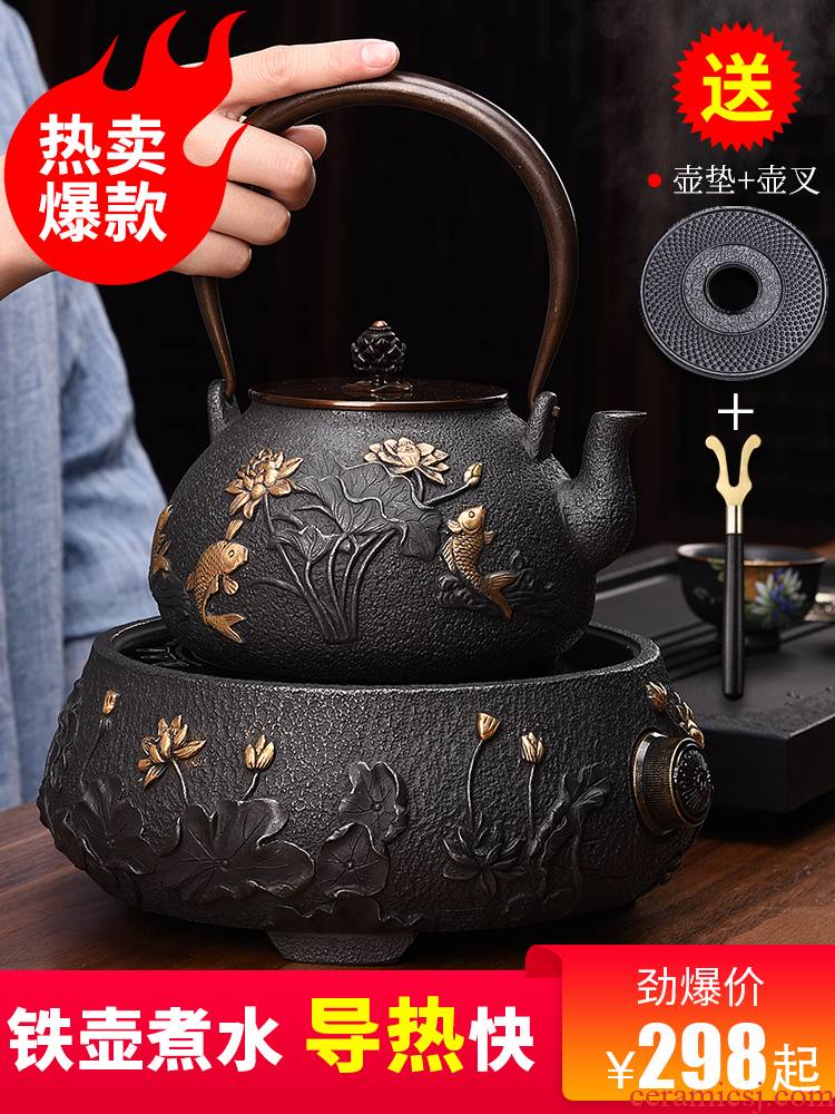 HaoFeng waterproof TaoLu boiled tea machine household suit Japanese checking iron pot of cast iron tea kettle boiling kettle