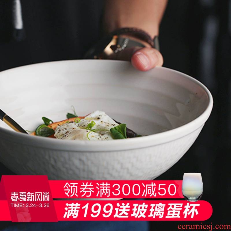 Eat novo European - style soup bowl creative move salad bowl large ceramic bowl household rainbow such use rainbow such use