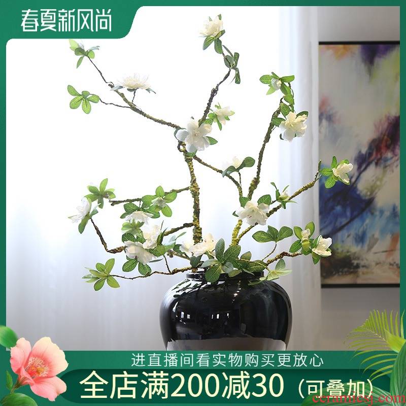New Chinese style rural TV cabinet mesa ceramic vase porch shoe ark, the desktop decoration flower implement simulation flower receptacle