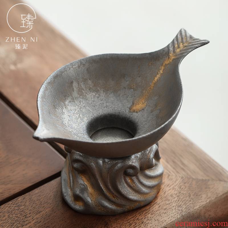 "Gold mud) ceramic filter filter manually restore ancient ways the tea tea filter fittings of Japanese tea taking