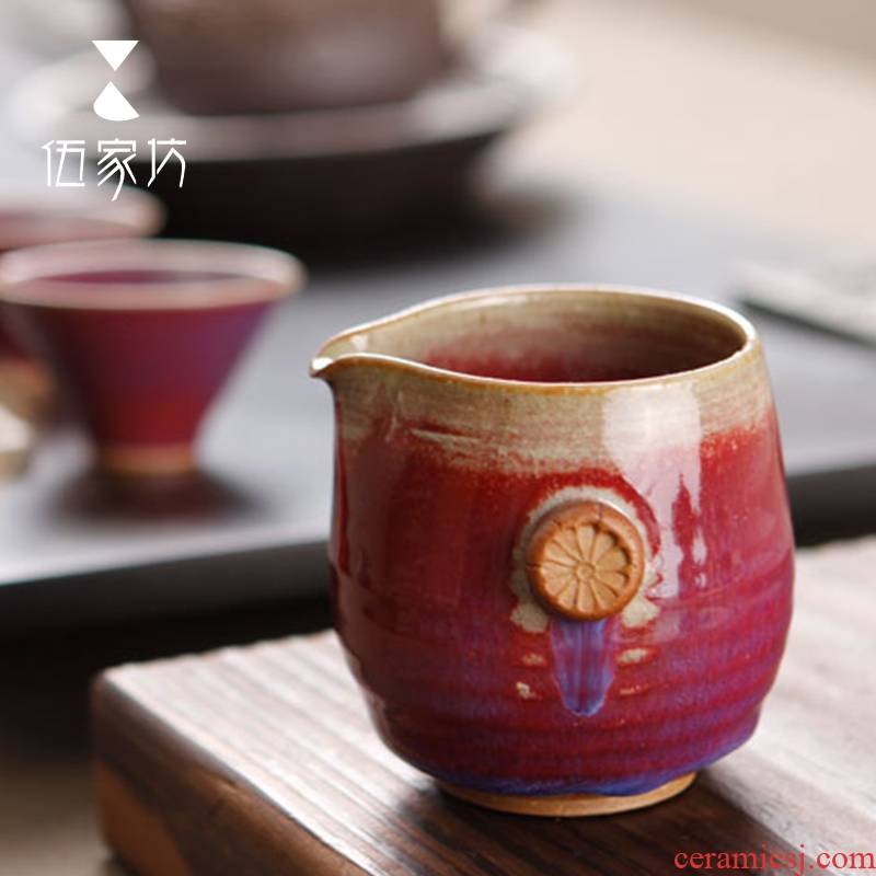 Sunset of wu family fang jun red ceramic tea sea hand throwing tea ware fambe points greedy fair keller cup