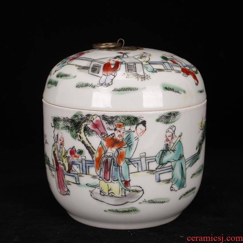 Archaize of jingdezhen porcelain stagnation pastel tong qu tougue pot POTS storage jar of ancient Chinese style household furnishing articles
