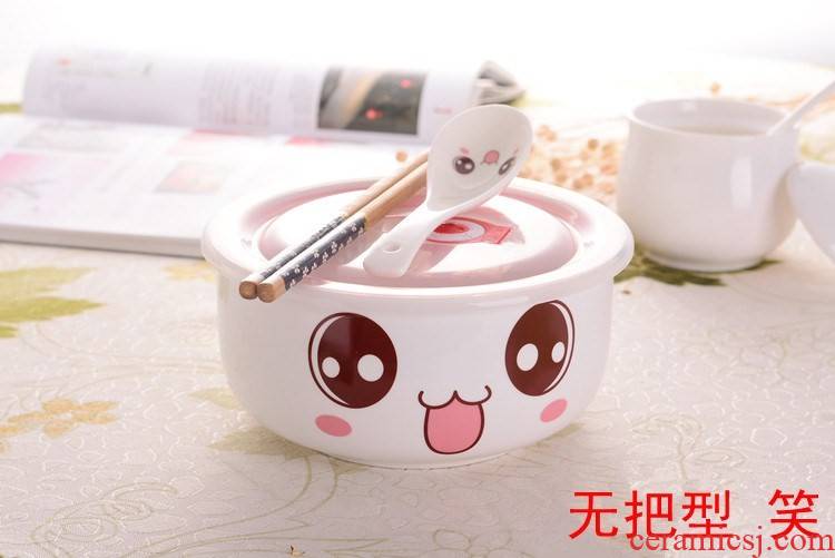 Ceramic bowl, lovely rainbow such use large ramen noodles mercifully instant noodles cup spoon, chopsticks//lunch box Japanese tableware with cover