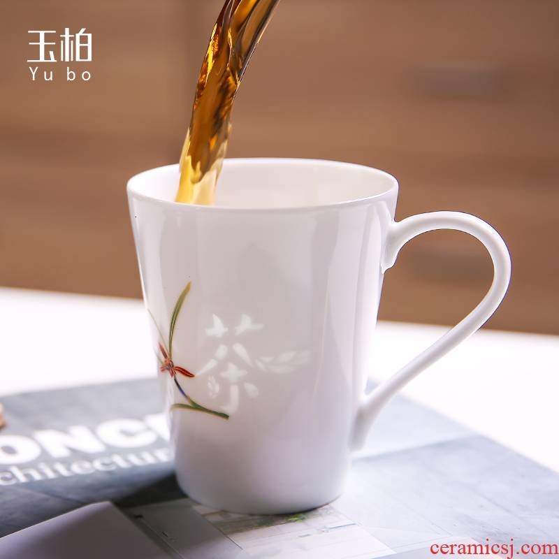 Jade cypress jingdezhen ceramic cup keller cup coffee cup creativity and exquisite glass of orange and exquisite porcelain