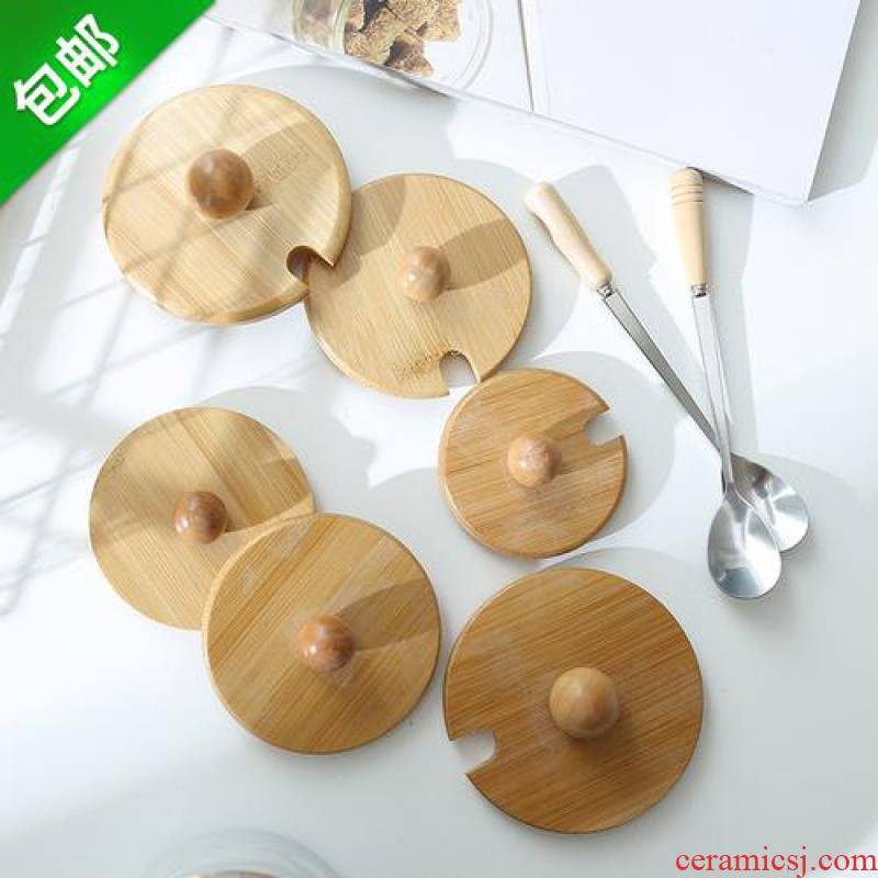 Focus on the collection store polite round general covered wooden lid keller ceramic glass lid cup wood