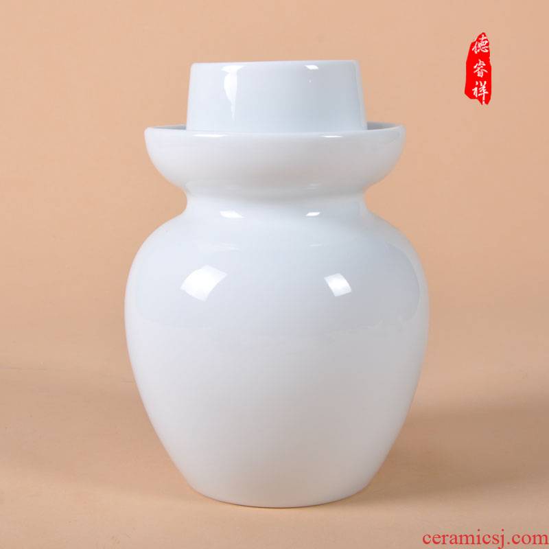 Pure white kimchi high white clay white glazed ceramic seal tank multi - function kimchi small size