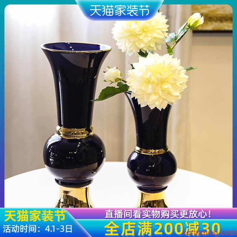 Jingdezhen European ceramic vases, light key-2 luxury furnishing articles in the New Year decorations TV ark home sitting room simulation flower flower