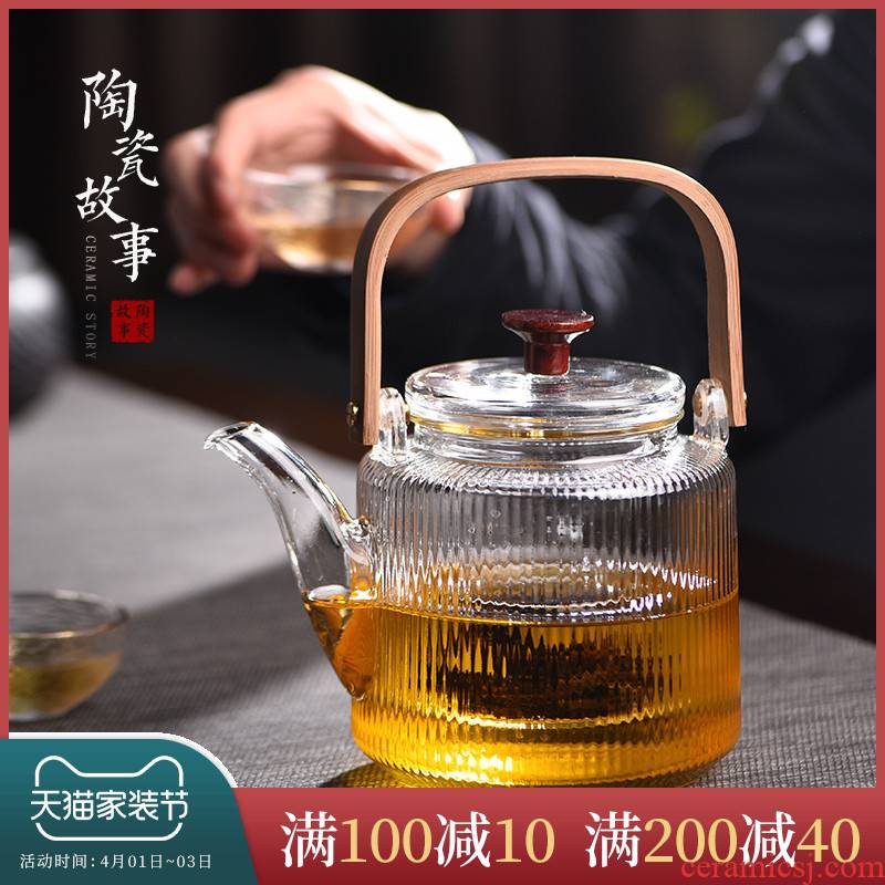 Ceramic story glass kettle high - temperature household teapot suit the electric TaoLu boiled tea, the single pot teapot