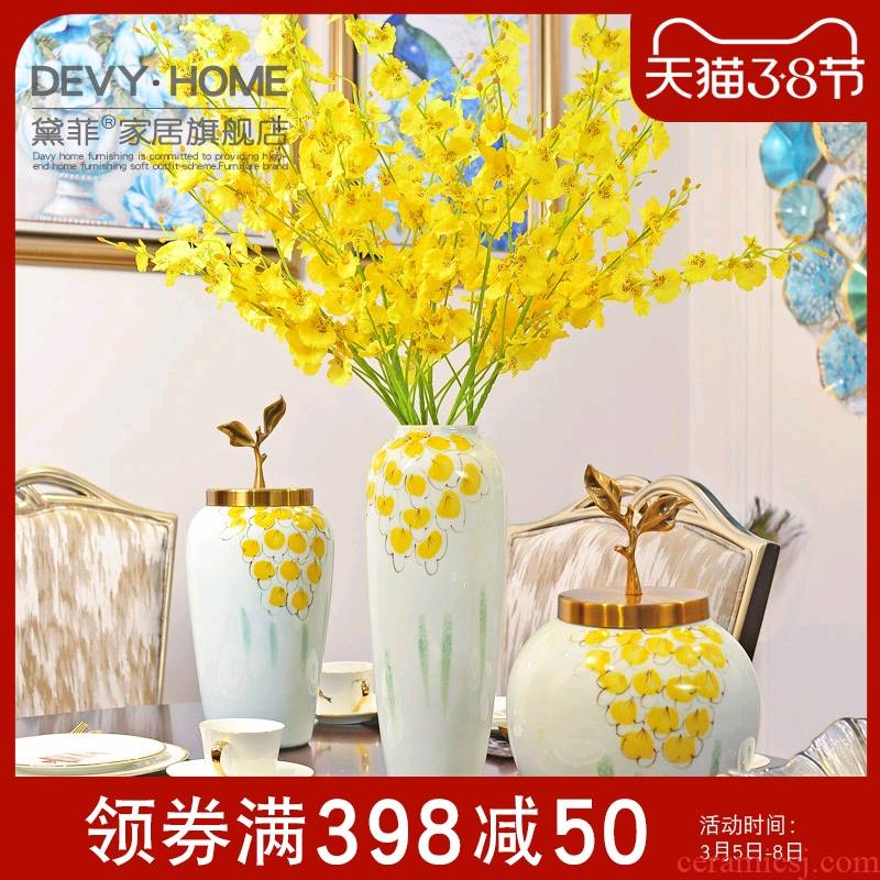 Key-2 Luxury neo - classical European ceramics vase I sitting room porch TV cabinet table flower arranging, adornment is placed