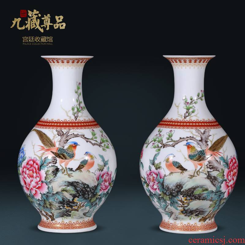 The Master of jingdezhen ceramics hand - made vases, Chinese style living room TV cabinet rich ancient frame flower arranging porch is decorated furnishing articles
