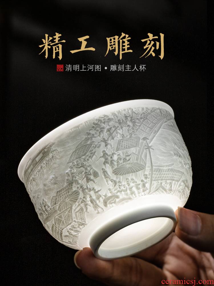 Jingdezhen ceramic its painting master clear single cup tea cups kung fu tea set personal cup small bowl