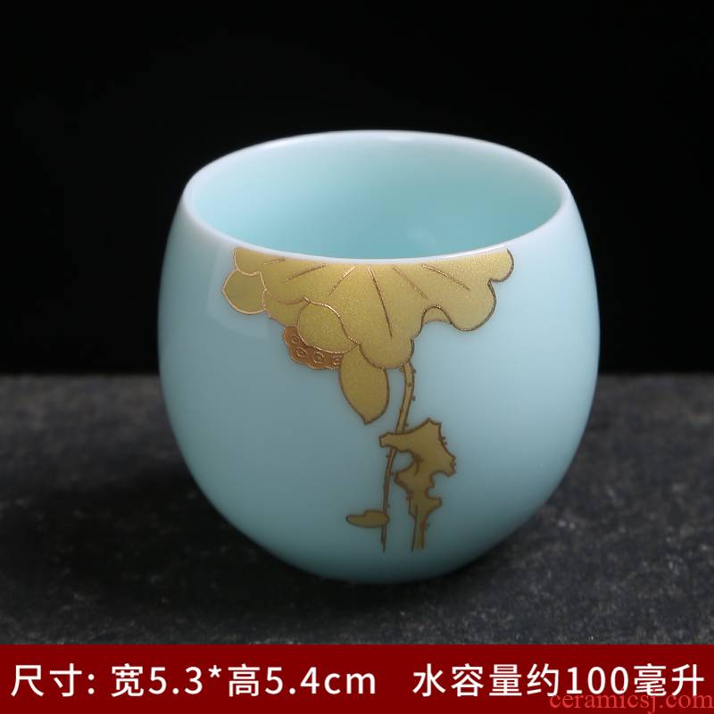 Jingdezhen single CPU kung fu tea set ceramic cups a complete set of blue and white porcelain teapot longquan celadon household utensils