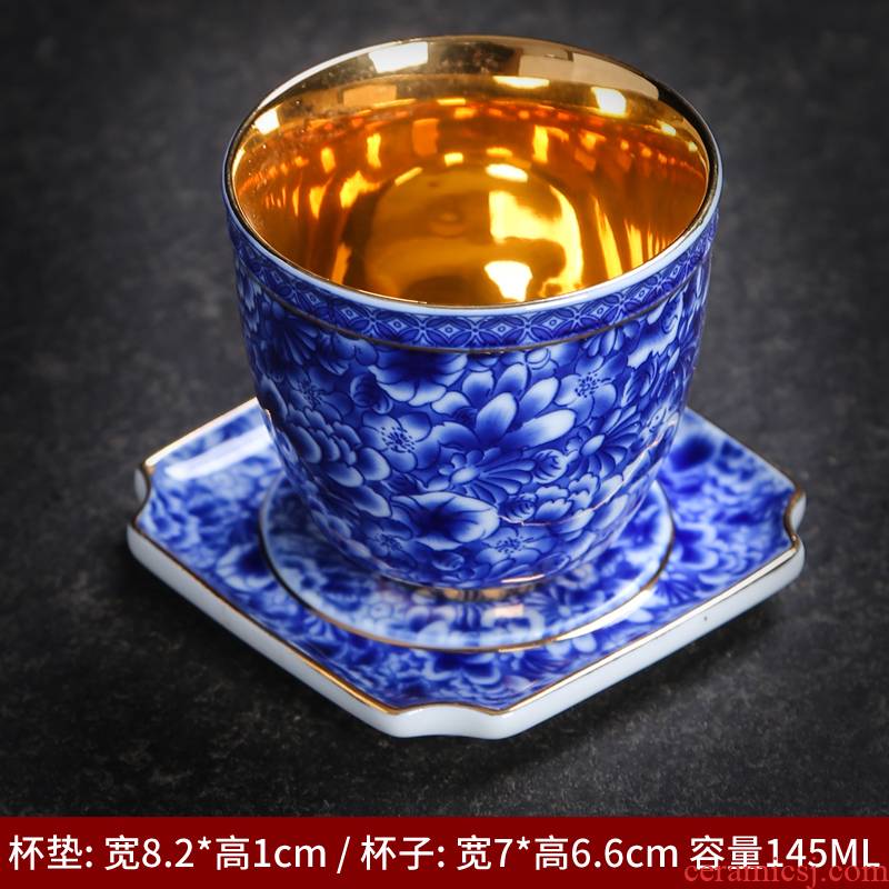 Red glaze ceramic gold blue cup sample tea cup single cup lamp that kung fu tea tea, teapots master CPU